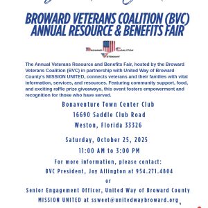 Save the Date – Broward Veterans Coalition Annual Resource & Benefits Fair
